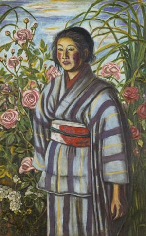 村山槐多《バラと少女》1917(大正6)年 東京国立近代美術館