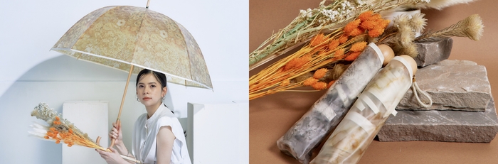 長傘(左)と折りたたみ傘(右)の2タイプ