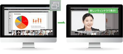 画面分離表示でデュアルモニターでの会議もさらに快適に