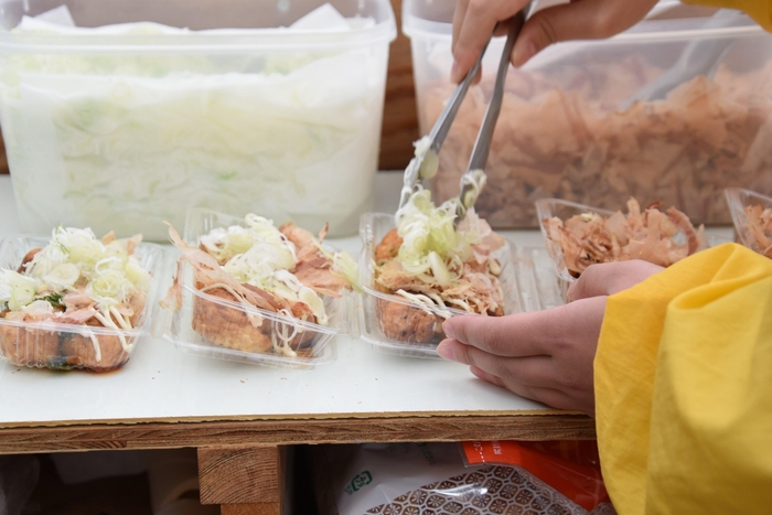 ネギがいっぱいのたこ焼き