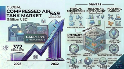 圧縮空気タンク市場規模（百万米ドル）2025-2032年