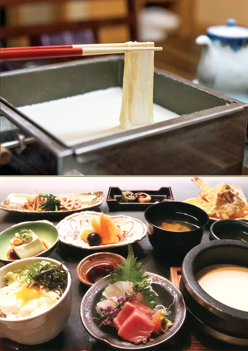 (画像上)「引き上げ湯葉」(画像下)「銀ゆば会席」