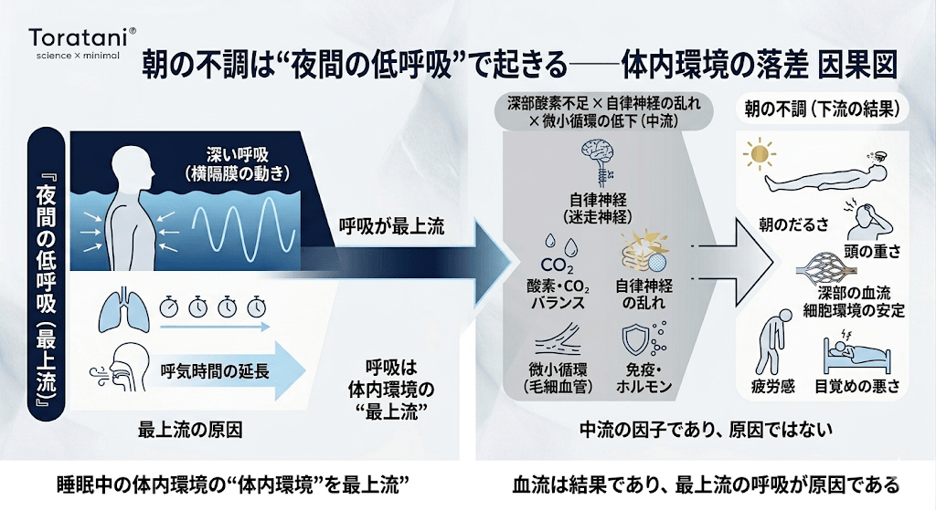 朝の不調の原因は"夜間の低呼吸"だった──血流では説明できない体内環境の落差を可視化した新レポート