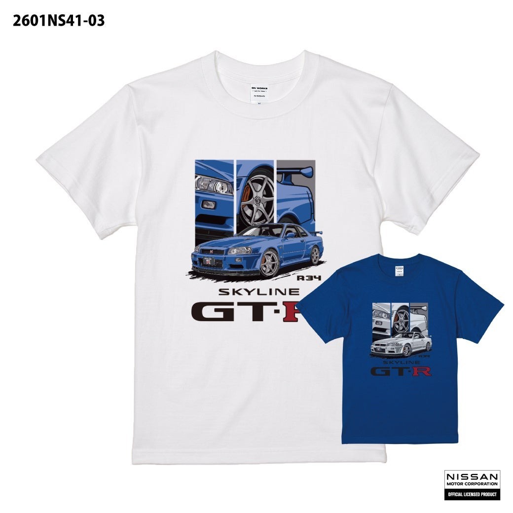 R34の迫力を一枚に。SKYLINE GT-R (R34) デザインTシャツが新登場