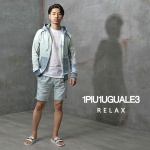 1PIU1UGUALE3 RELAX BLEACHEDJOGGDENIMZIPHOODIE+SHORTS