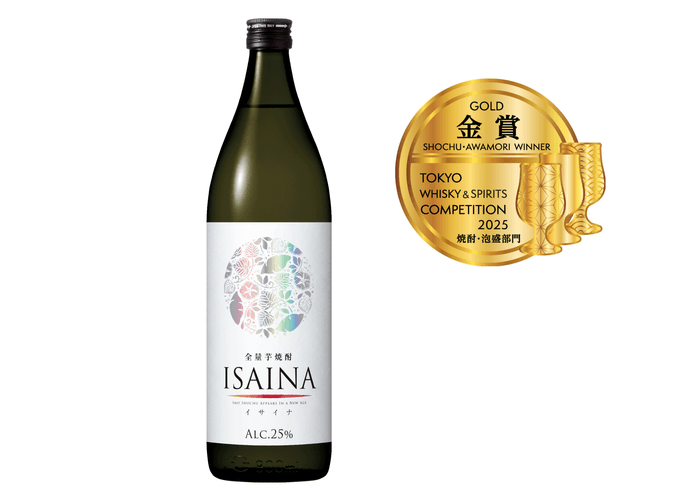 金賞を受賞した全量芋焼酎「ISAINA」