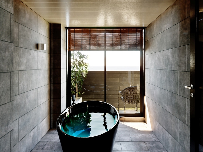 浴室から望む坪庭 ※イメージ