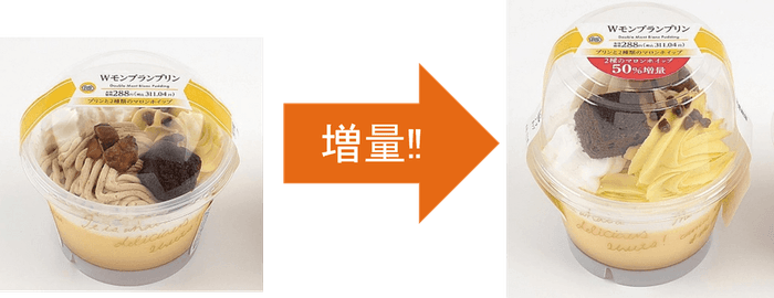 Wモンブランプリン 増量イメージ画像