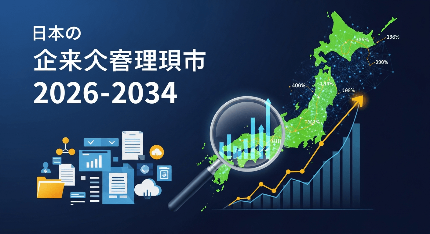 日本エンタープライズコンテンツ管理市場の見通し：セキュアなデジタルワークプレイスの成長を強調、2034年までに82億米ドル規模へ予測｜年平均成長率9.12％
