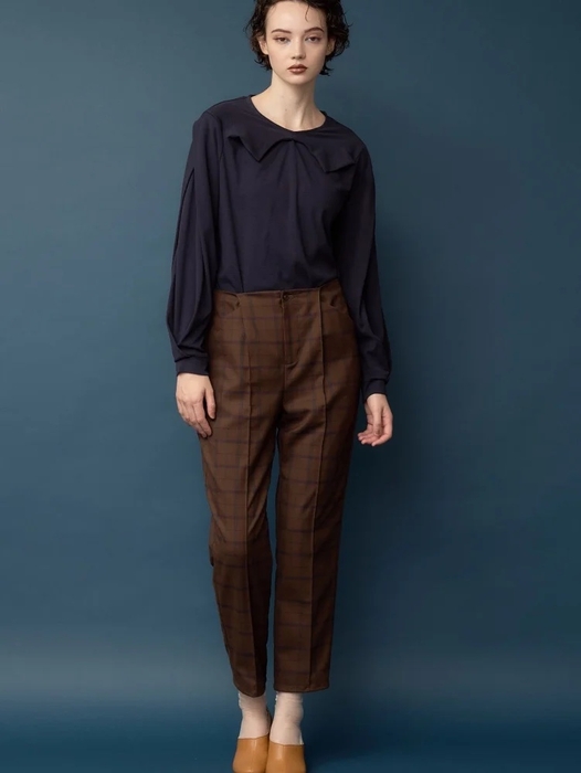 <3>「center crease checkered pants」