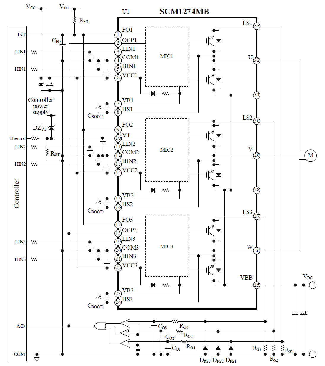 応用回路例(3シャント検出方式)
