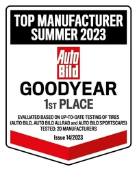 グッドイヤー、ドイツAuto Bild誌の 2023年夏 トップマニュファクチャラーを受賞
