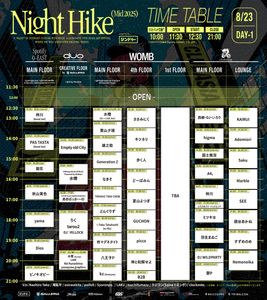 DAY 1：タイムテーブル