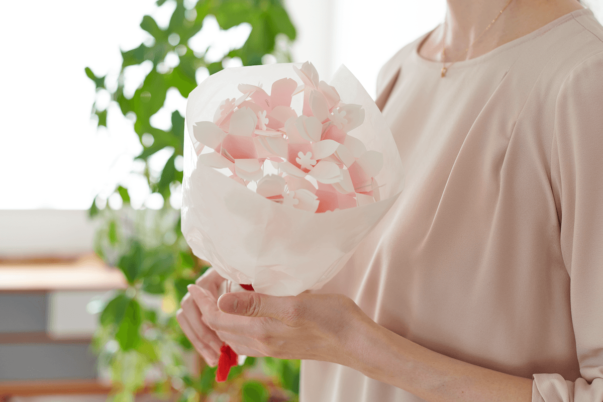 桜満開！歓送迎会やウエディングを彩るメッセージの花束 を作ろう