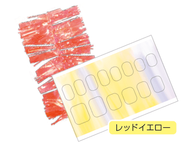 イエローのフィルムと、オレンジの乱切りフィルムの組み合わせ