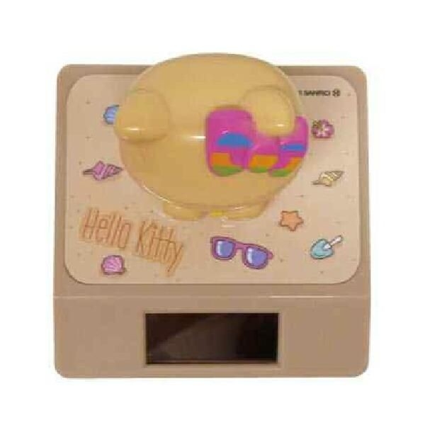 キティの頭がゆらゆら揺れる、いやしのソーラーマスコット。日焼け
