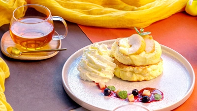 淡路島で楽しむ“秋のご褒美” 海辺のリゾートカフェ「ミエレ ザ ガーデン」 秋のティータイムを彩る 『アップルブリュレパンケーキ』 10月2日より提供開始