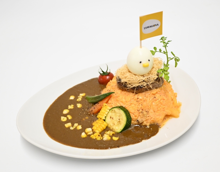 天てりタマちゃんのオムバーグカレー 夏野菜添え