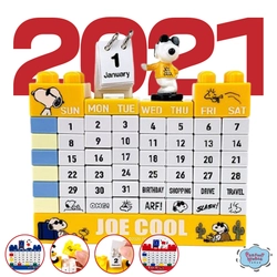 明けましておめでとうございます♫2021年。今年はどんな年にしますか♪ずっと使えるスヌーピーのブロック万年カレンダーの楽しいカラーバリエーション。