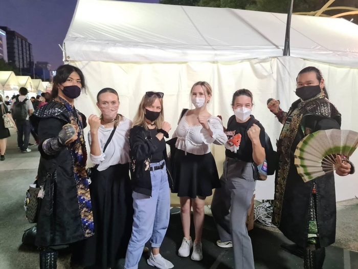 名古屋まつりで2人のサムライと友達になりました!日本の歴史に興味がある私にとってサムライはテッパンです!!(マリエさん)