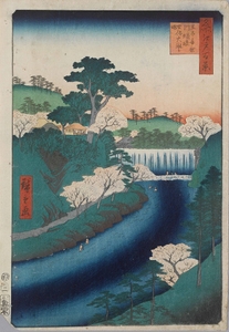 名所江戸百景 王子音無川堰埭世俗大瀧ト唱（オウジオトナシガワエンタイセゾクオオタキトトナウ）