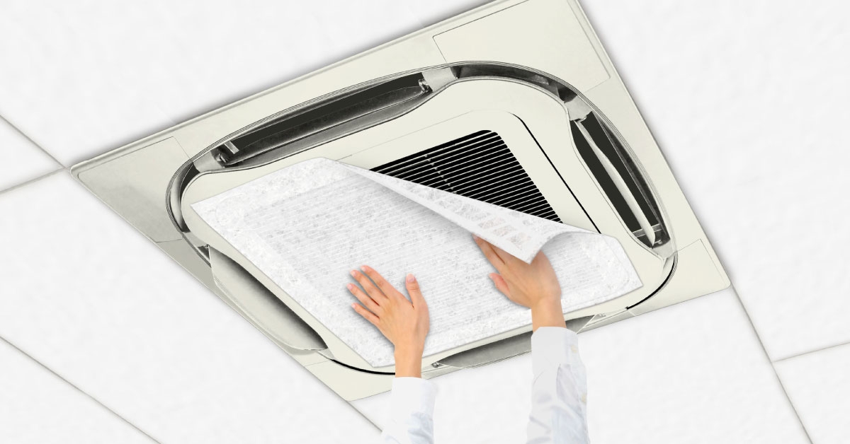 パッと貼るだけ!汚れを防止!業務用エアコンフィルターを新発売