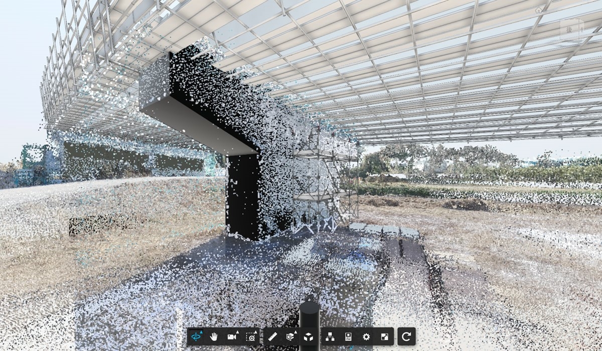 データ提供:株式会社 富士ピー・エス様(国土交通省 四国地方整備局 波川高架橋工事) 点群データは、Site Scan for ArcGIS(芝本産業株式会社様)にて取得されたものです。