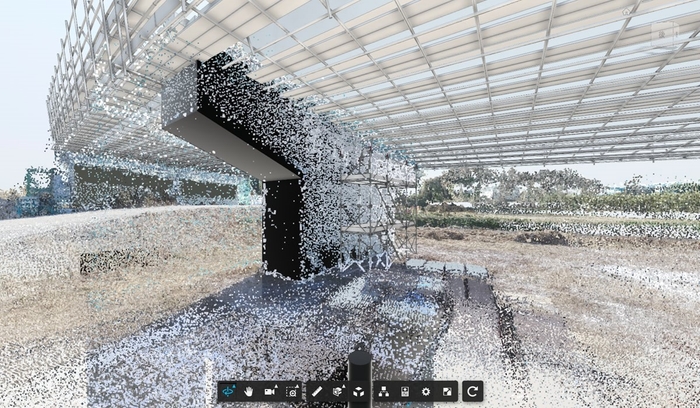 データ提供:株式会社 富士ピー・エス様(国土交通省 四国地方整備局 波川高架橋工事) 点群データは、Site Scan for ArcGIS(芝本産業株式会社様)にて取得されたものです。