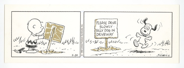 「ピーナッツ」原画 1992年5月30日 (C) Peanuts Worldwide LLC