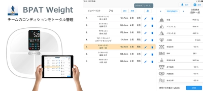 チーム向け体重・体組成管理アプリ「BPAT Weight」をリリース