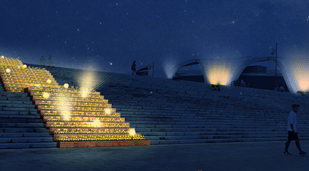 大階段花壇ライトアップ(イメージ)