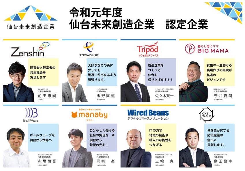 「仙台未来創造企業創出プログラム」始動!