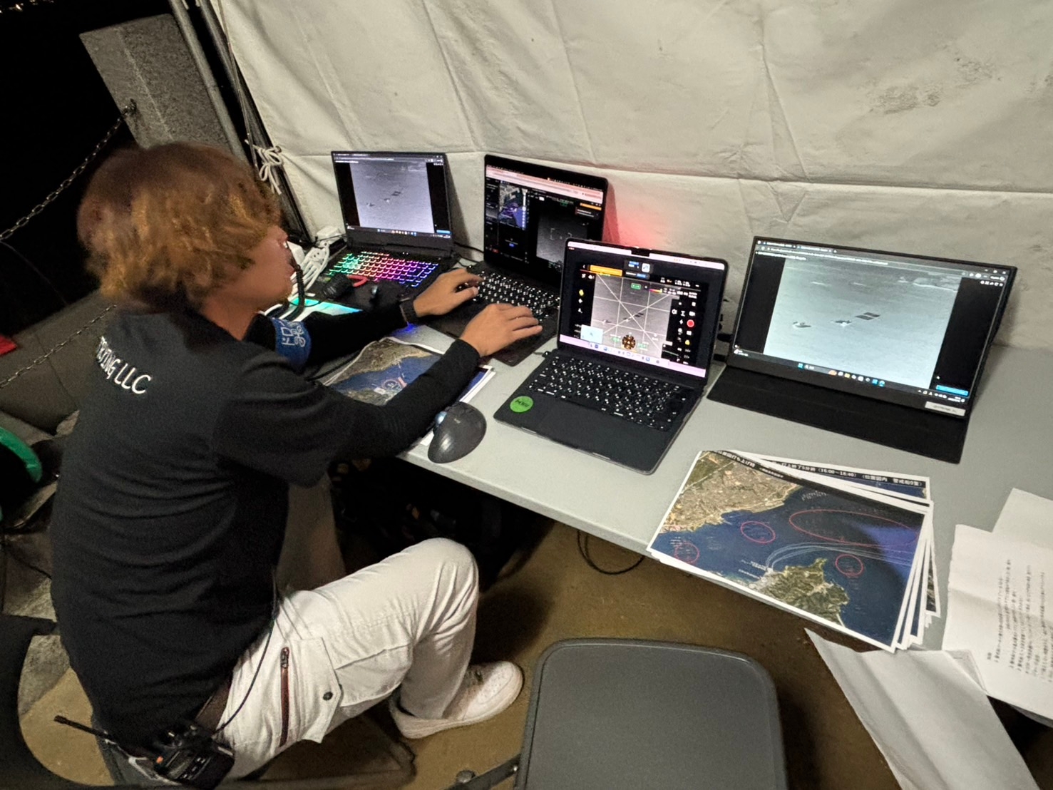 厳島水中花火大会におけるドローン警戒監視運用を実施 