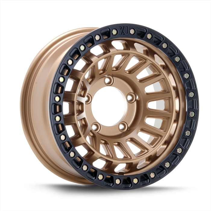 16x6.0　マットブロンズ／ブラックリム