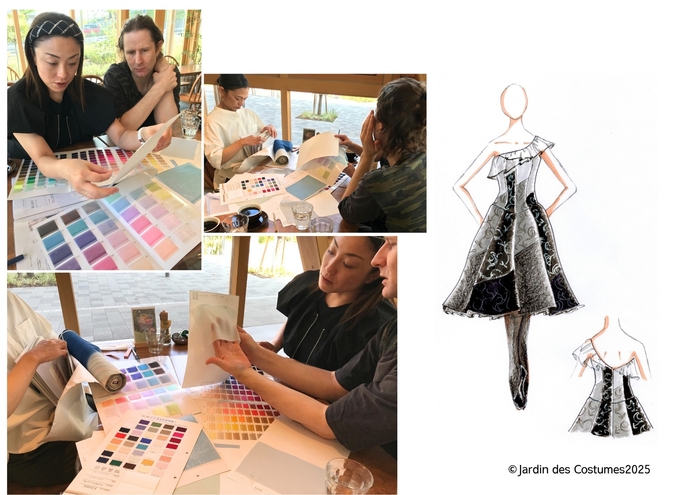 打ち合わせ風景&衣裳デザイン画