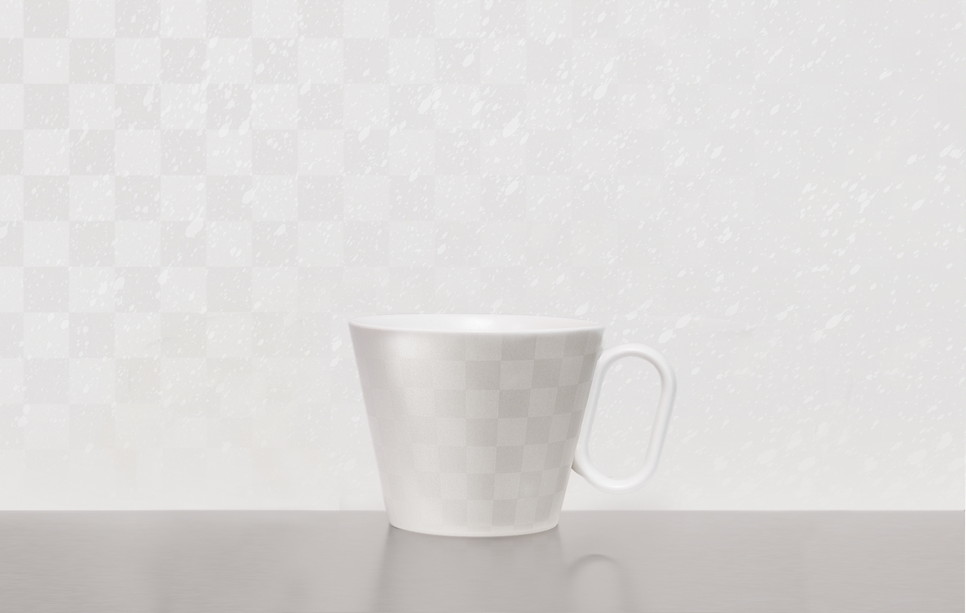 生涯を添い遂げるマグ 有田焼 レギュラー 市松 ホワイトマット