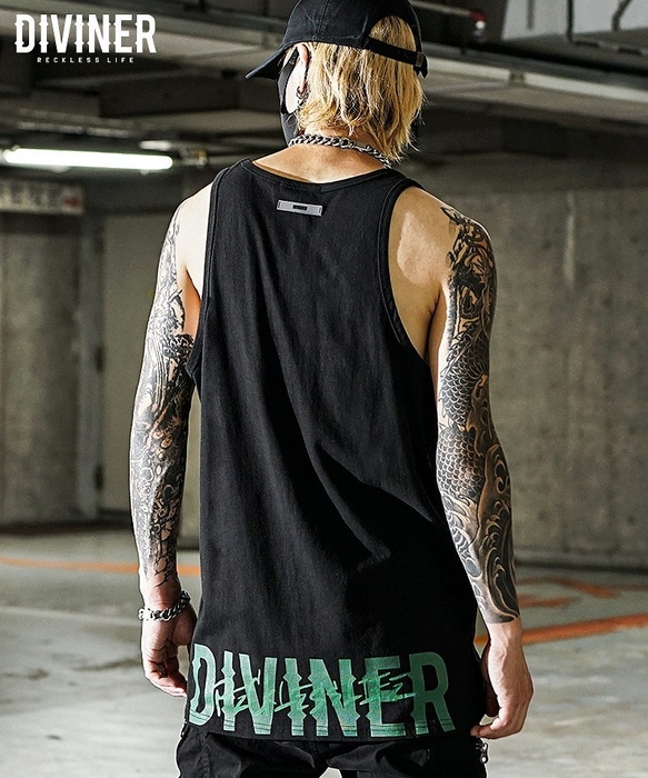 HemLogo Tanktop(ブラック/グリーン)