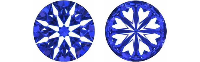 美しいカットのダイヤモンドにのみ現れるハート&キューピッド