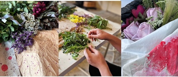 バラのミニブーケ製作(例)