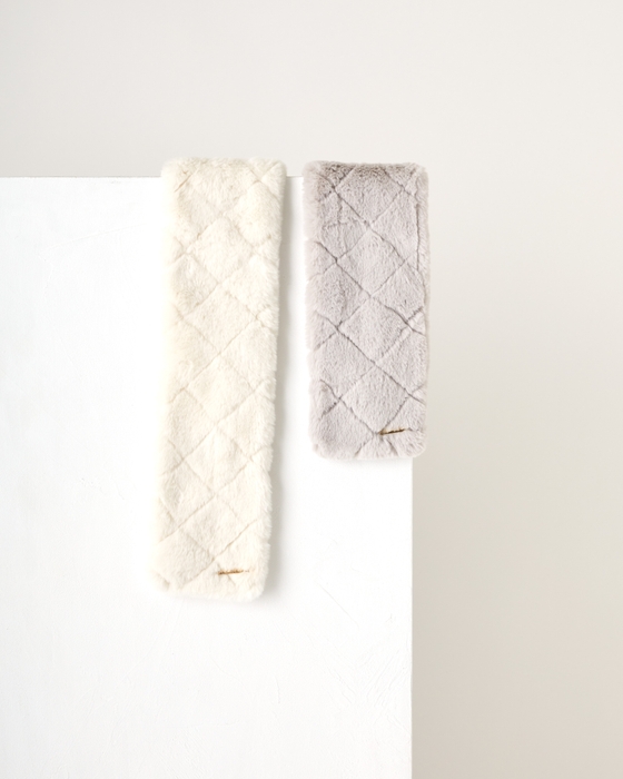 エコファーマフラー <キルティングデザイン> 25-135-22009-20 , 25-135-22009-11 ¥6,600 12×88cm