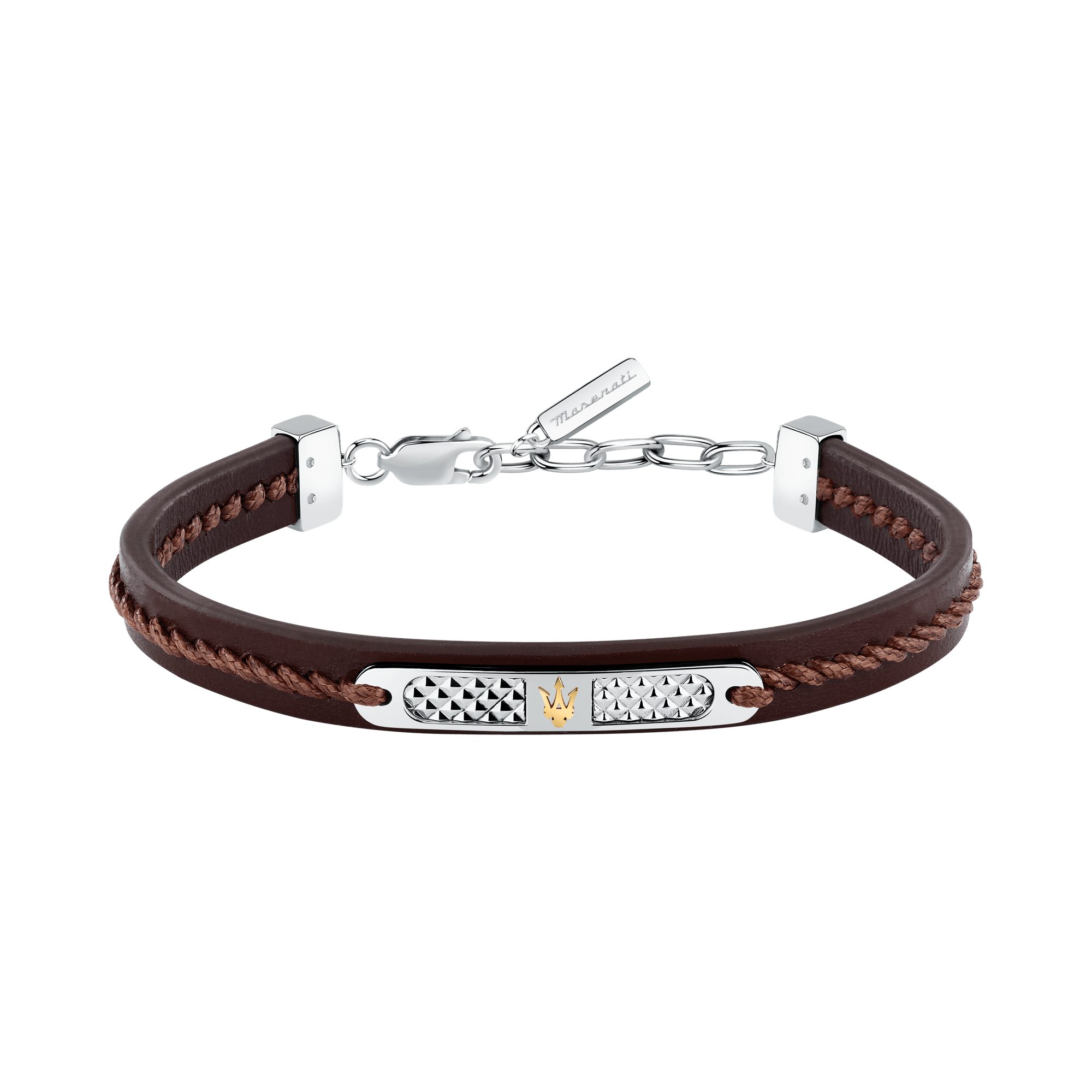 RECYCLED LEATHER BR SS YG REC LEATHER BRN 19+3CM