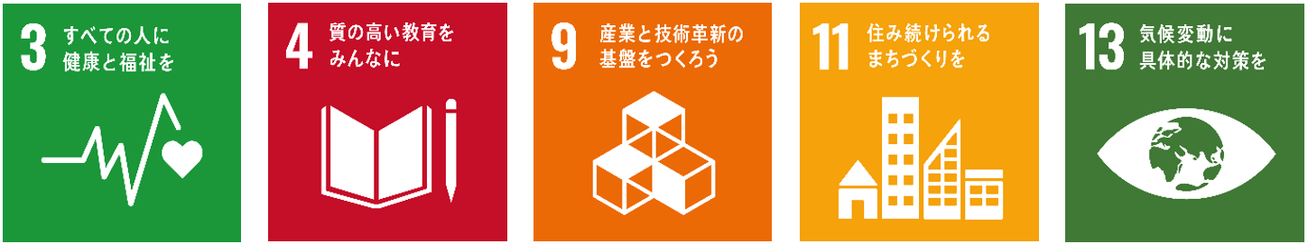 ※本リリースの取り組みは、SDGs(持続可能な開発目標)における5つの目標に貢献しています。