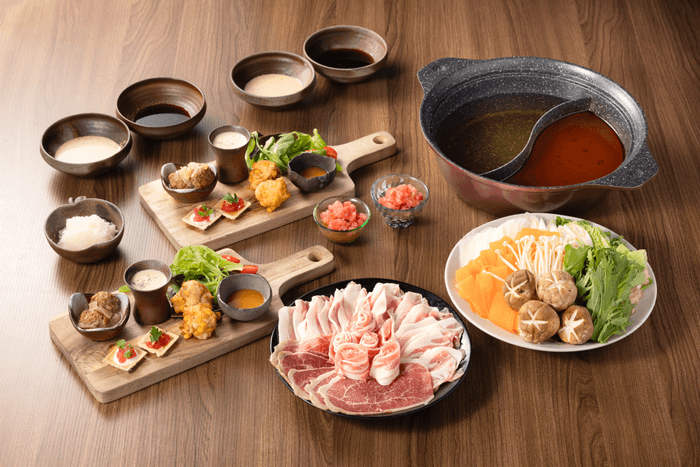 奥入瀬ガーリックポークと青森県産和牛の選べる!2色しゃぶしゃぶ