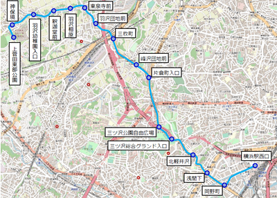 浜83系統 運行経路略図