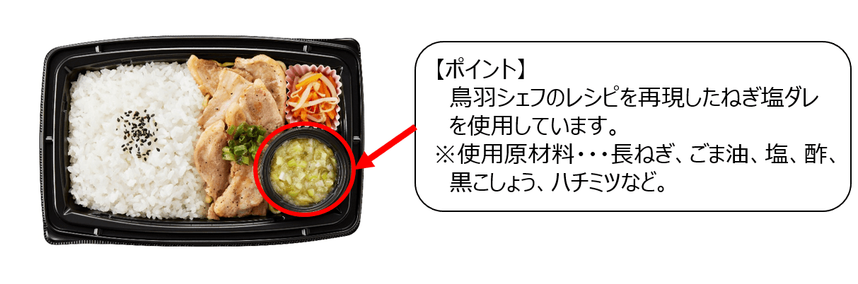 タレ弁 ねぎ塩豚トロ弁当 ねぎ塩ダレ説明入り(画像はイメージです。)