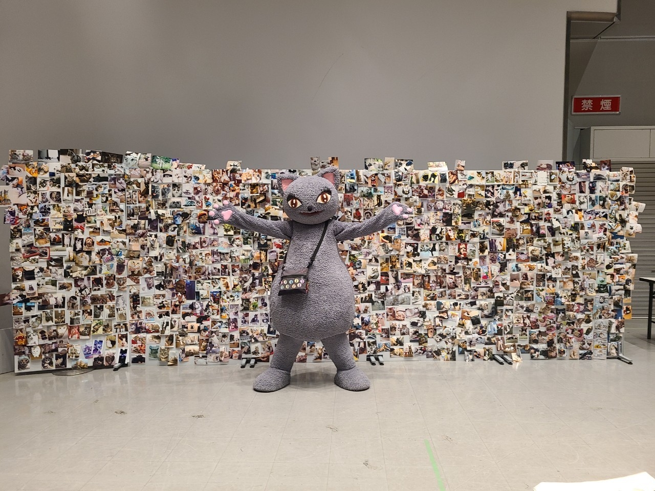 にゃんピクを貼るとプレゼントがもらえるにゃんピクボード(中央はオリジナルキャラクター・びじゅたん)