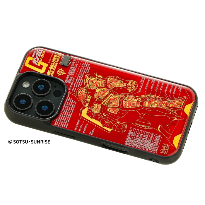 FLASH シャア専用ザク 基板アート iPhone 16Pro ケース ななめ