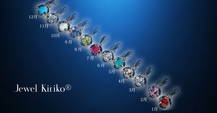 12の誕生石がペンダントTOPに!ベースは瓜のような形に誕生石を三っ爪が巻くように留めてある。