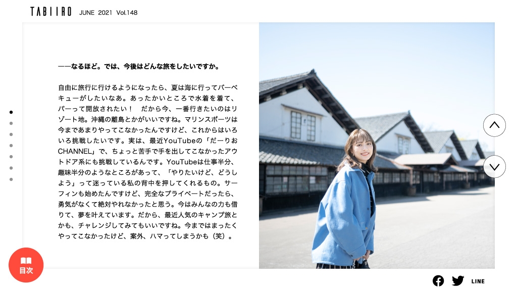 「旅色」2021年6月号インタビュー:内田理央さん