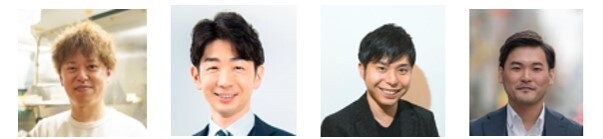 「鰻の成瀬」山本 昌弘社長/「ホワイトニングカフェ」の佐藤 和也社長/「NAYUTAS」創業者の飯田 裕紀氏/「元祖豚丼屋TONTON」山内 仁社長